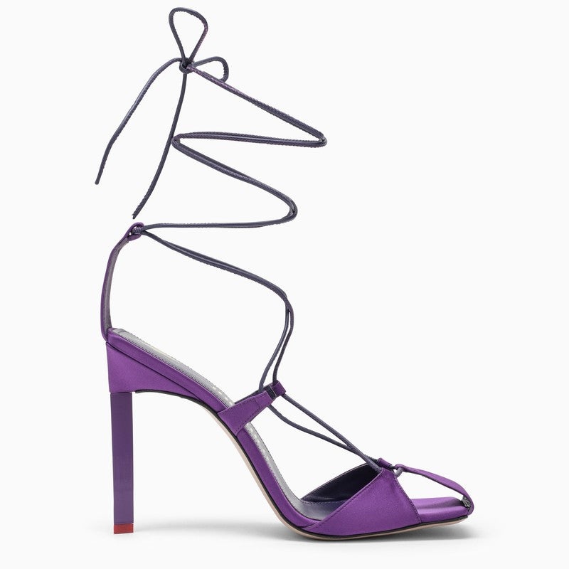 The Attico Purple Satin Adele Sandal Women - 1