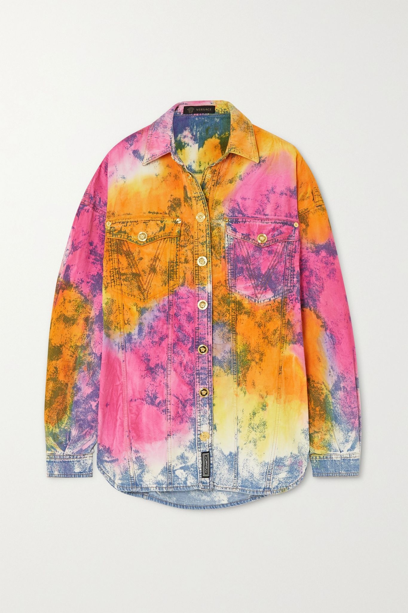 Oversized tie-dyed denim shirt - 1