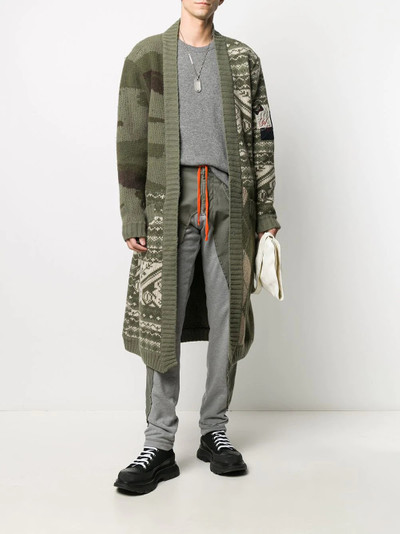 Greg Lauren contrast drawstring cargo pants outlook