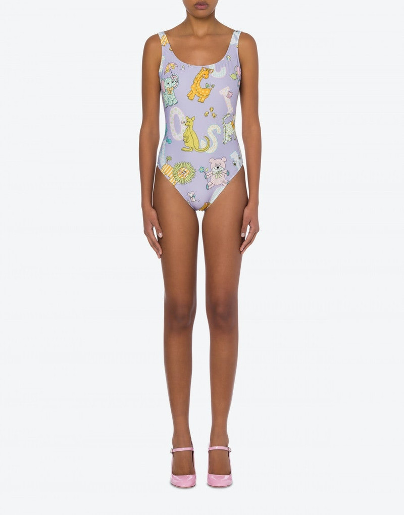 Moschino ALLOVER CIRCUS LOGO SWIMSUIT outlook