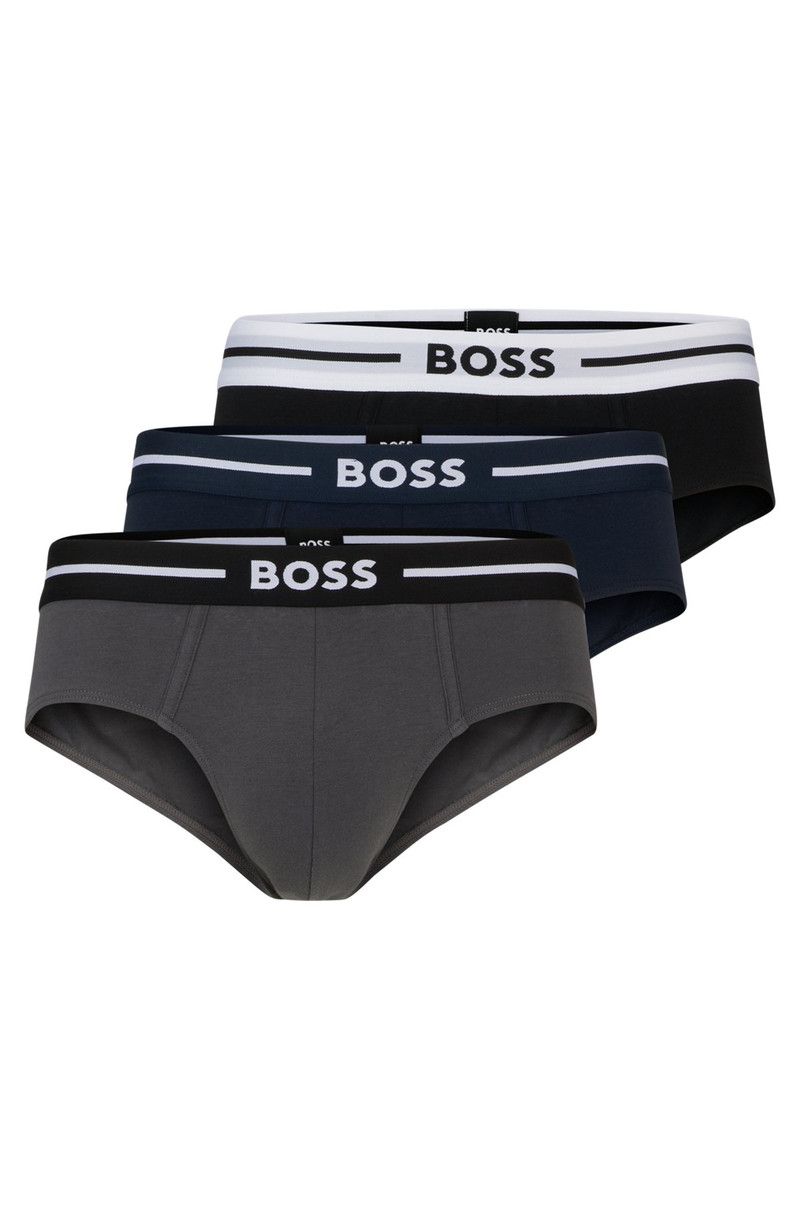THREE-PACK OF STRETCH-COTTON TRUNKS WITH LOGO WAISTBANDS 1