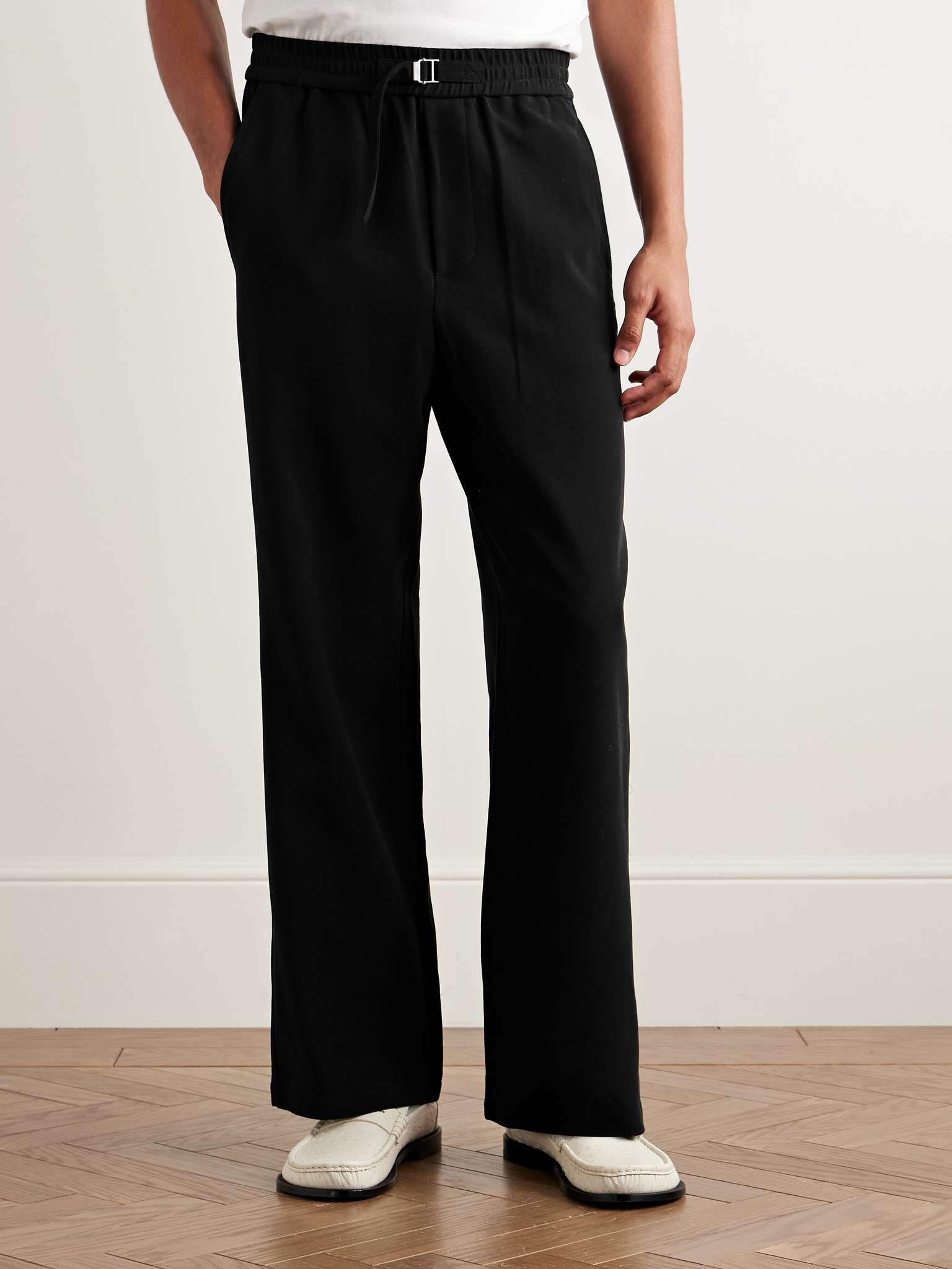 Flared Belted Cotton-Twill Trousers - 3