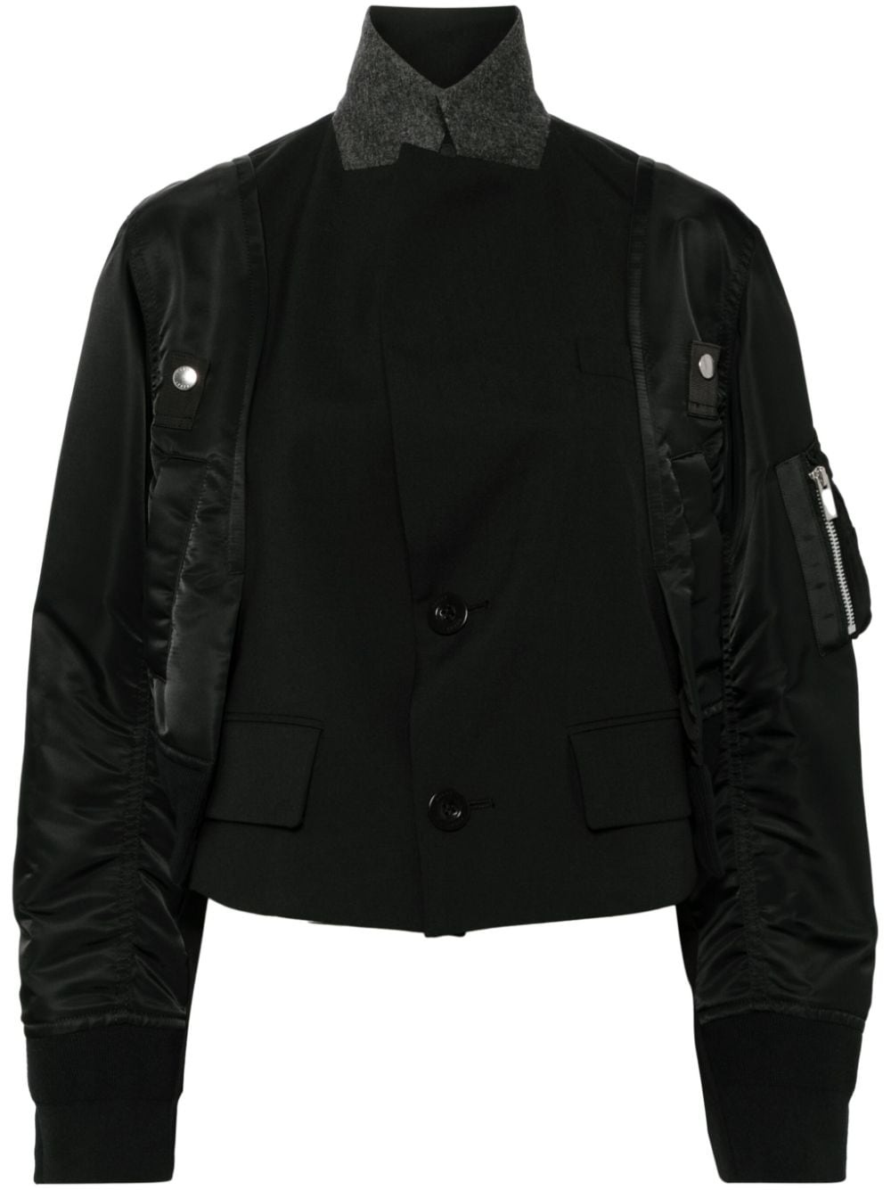 panelled bomber jacket - 1