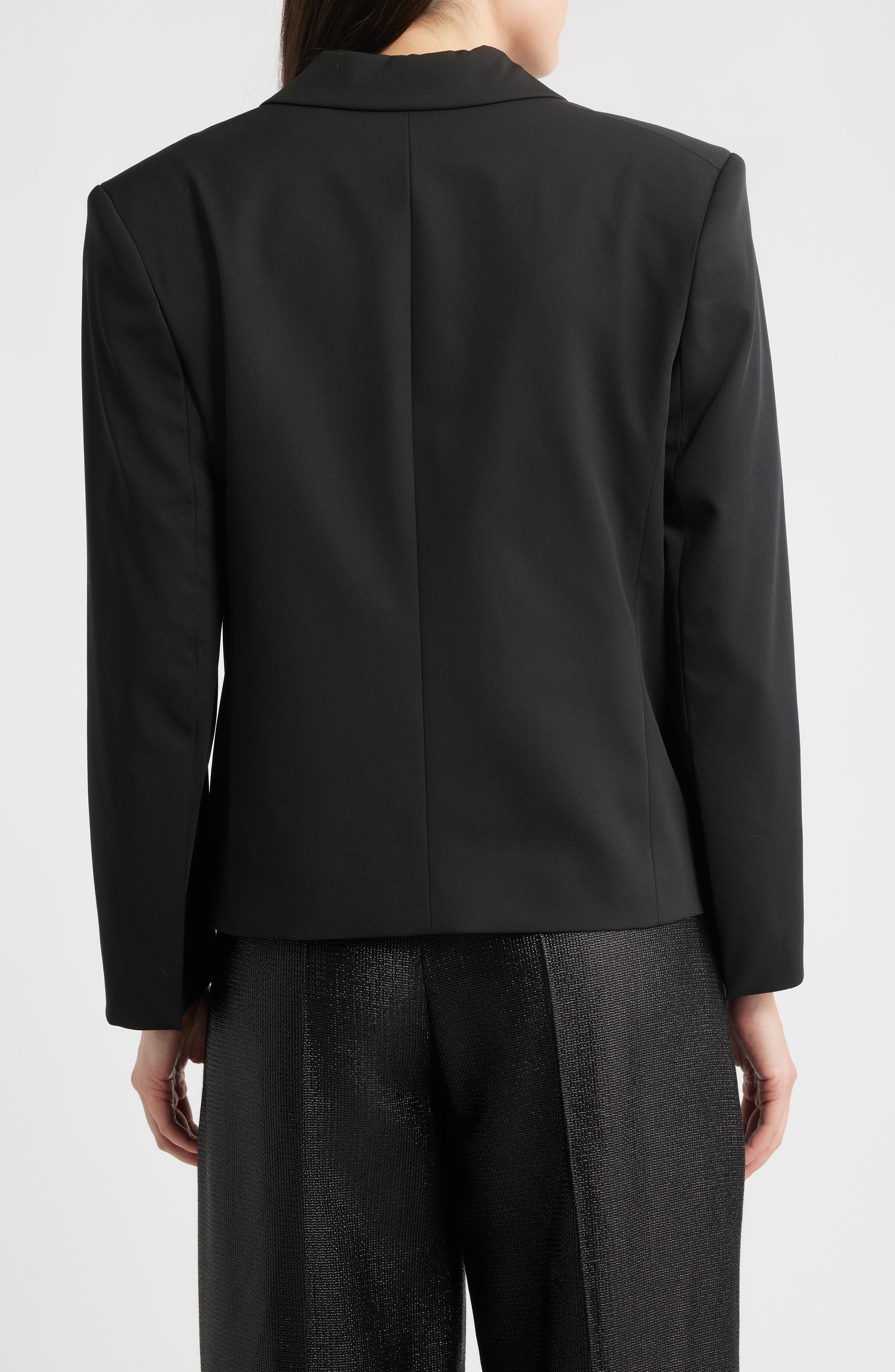 BOSS Janeva Virgin Wool One-Button Blazer in Black at Nordstrom - 2