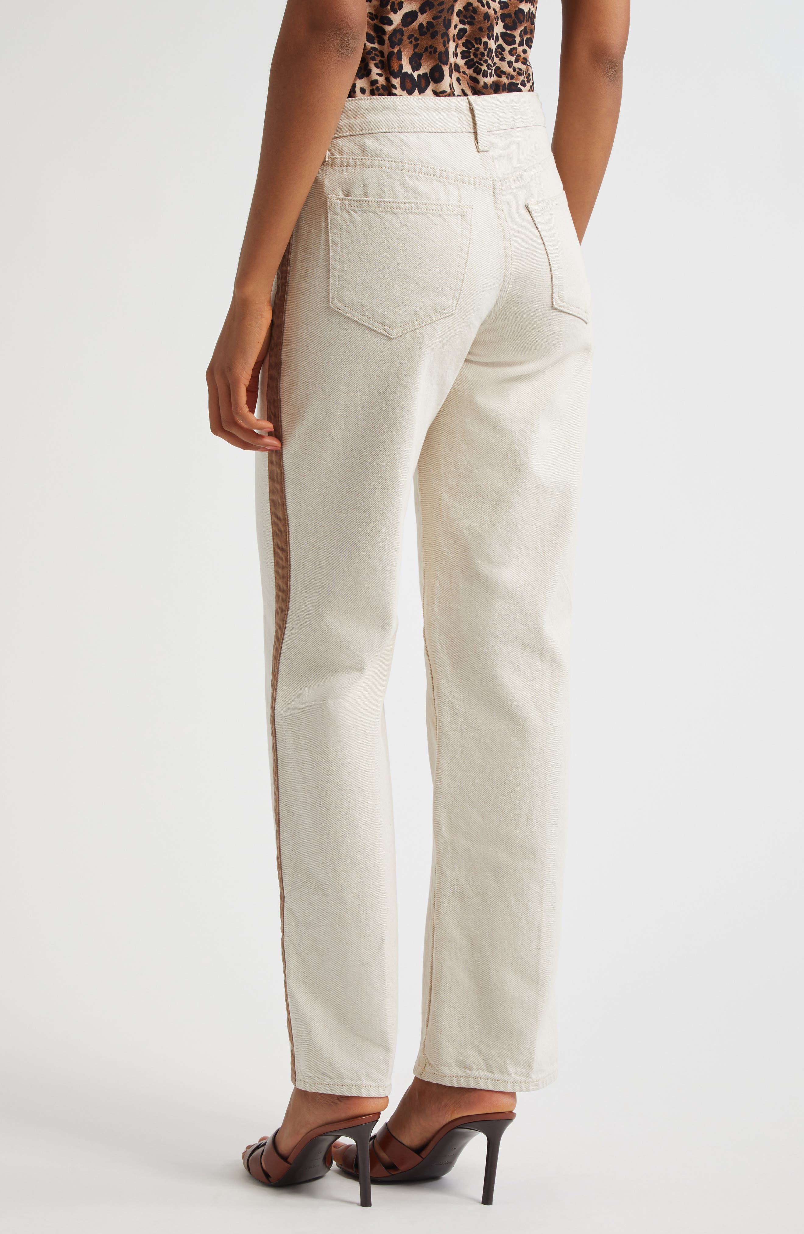 L'AGENCE Jones High Waist Stovepipe Jeans in Desert Tan/Ivory Taupe at Nordstrom - 3