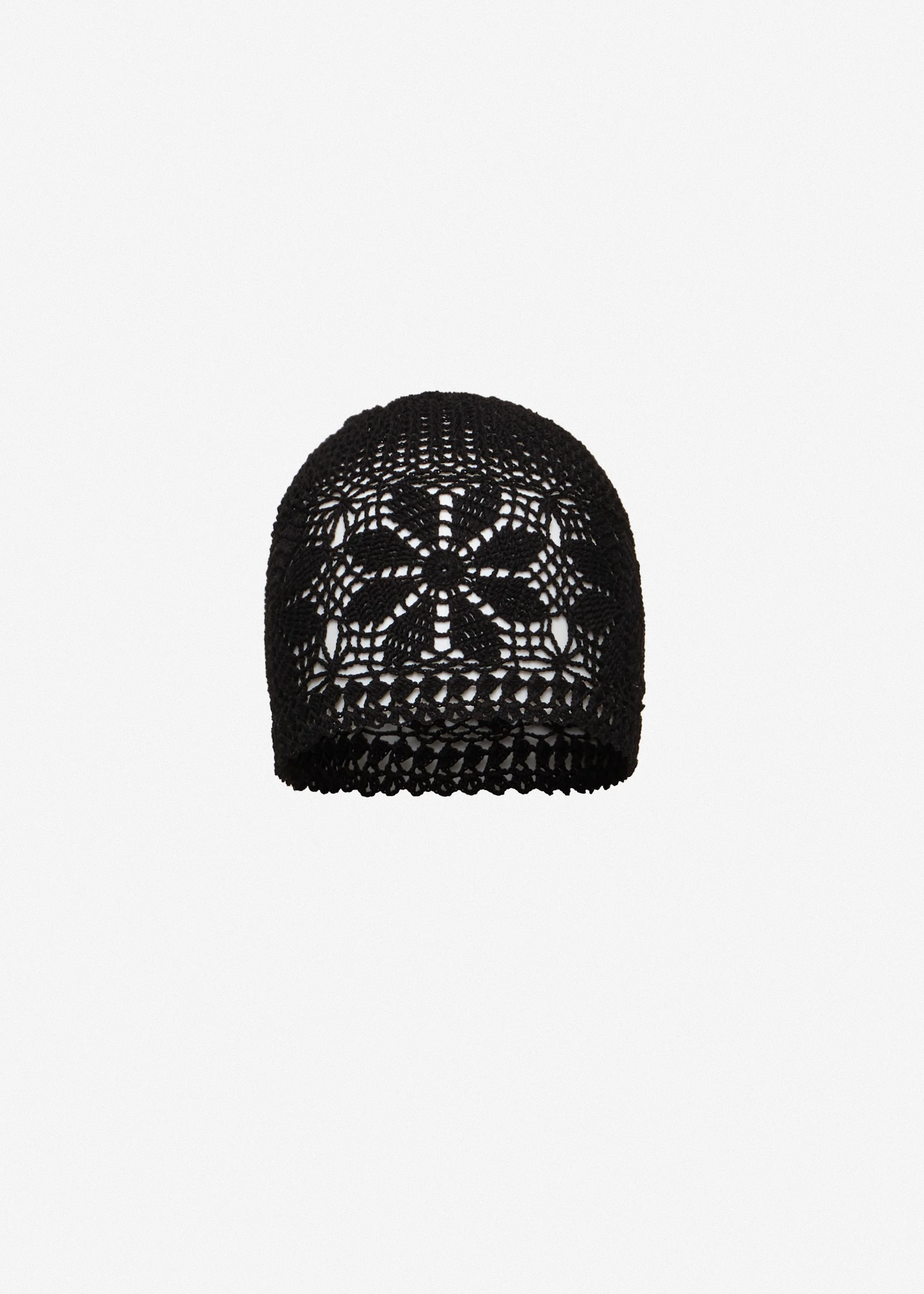 Crochet beanie in black - 1