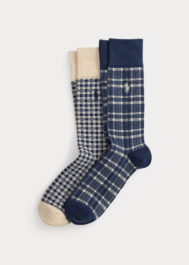 Plaid Cotton-Blend Trouser Sock 2-Pack 1