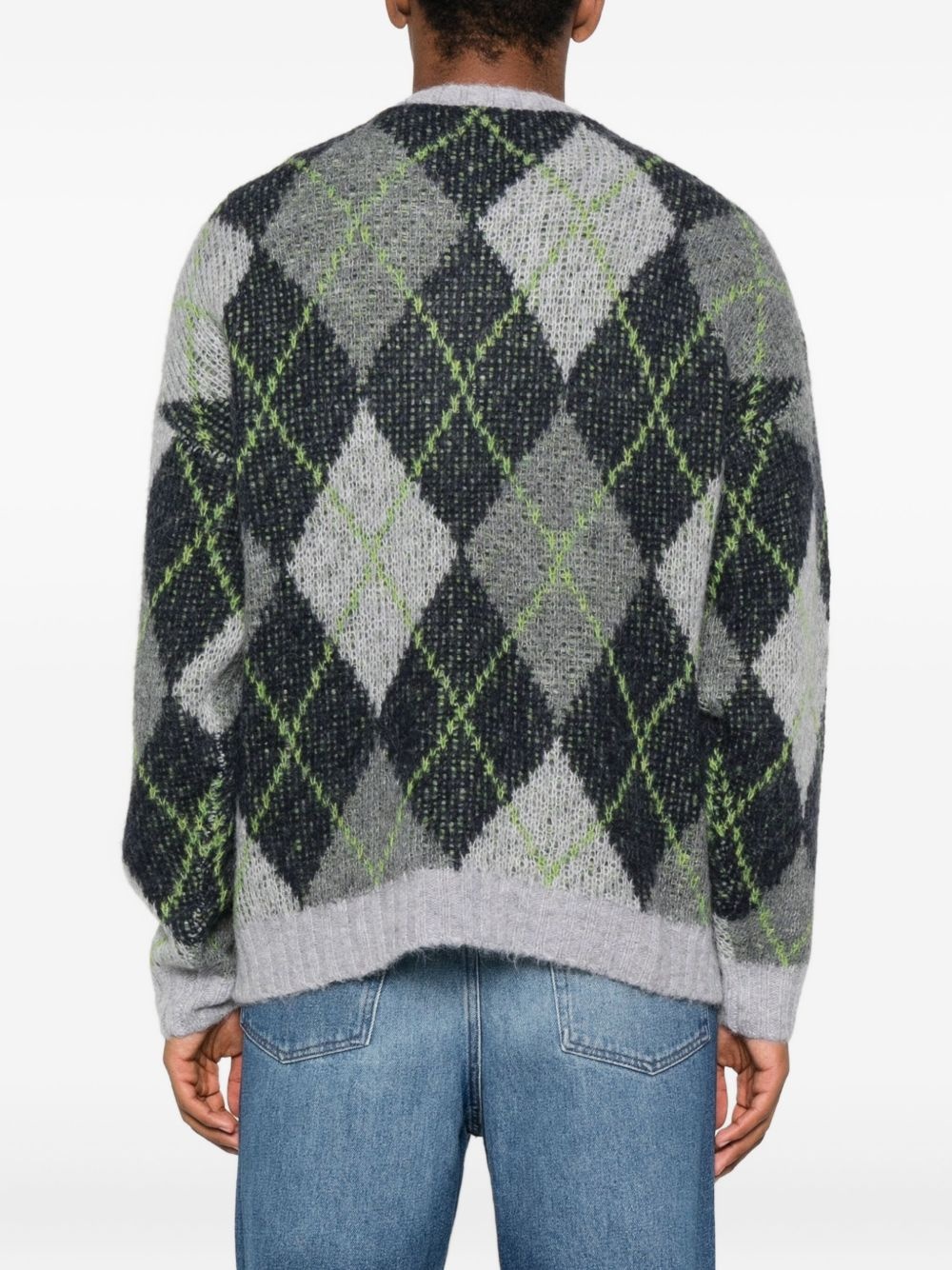 argyle-check jumper - 4