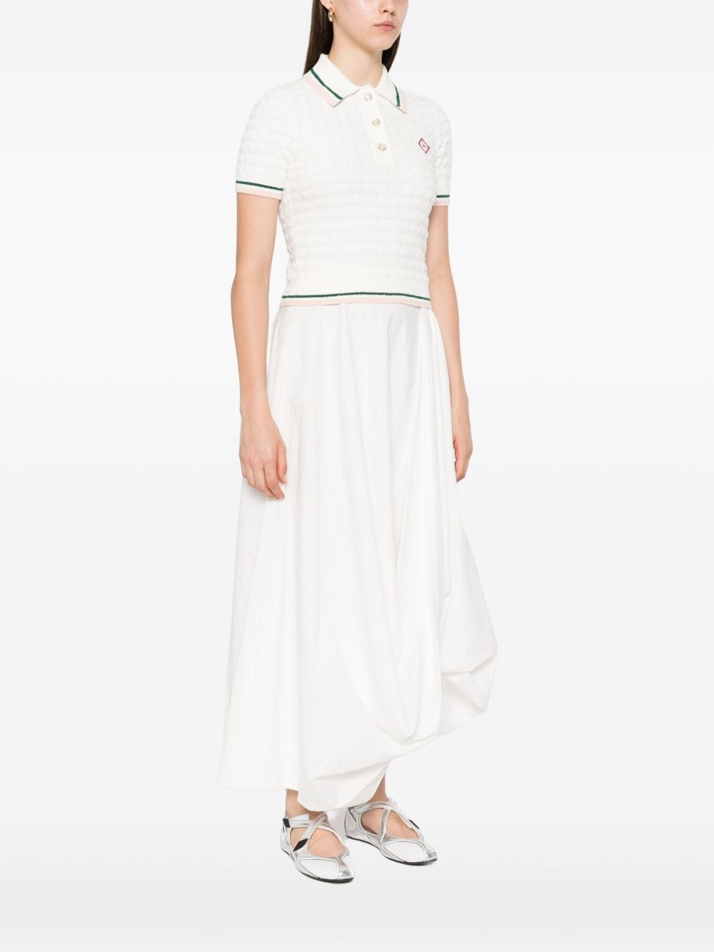 textured-knit polo dress - 3