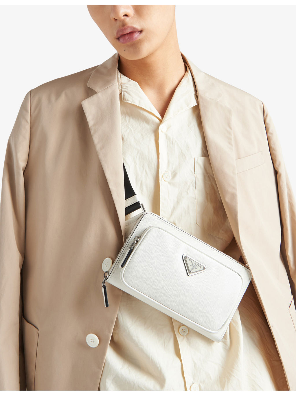 Brand-plaque Saffiano-leather cross-body bag - 3