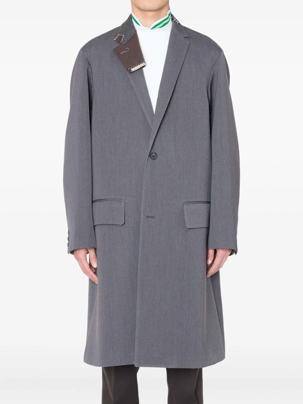 single-breasted panel-detail coat - 1