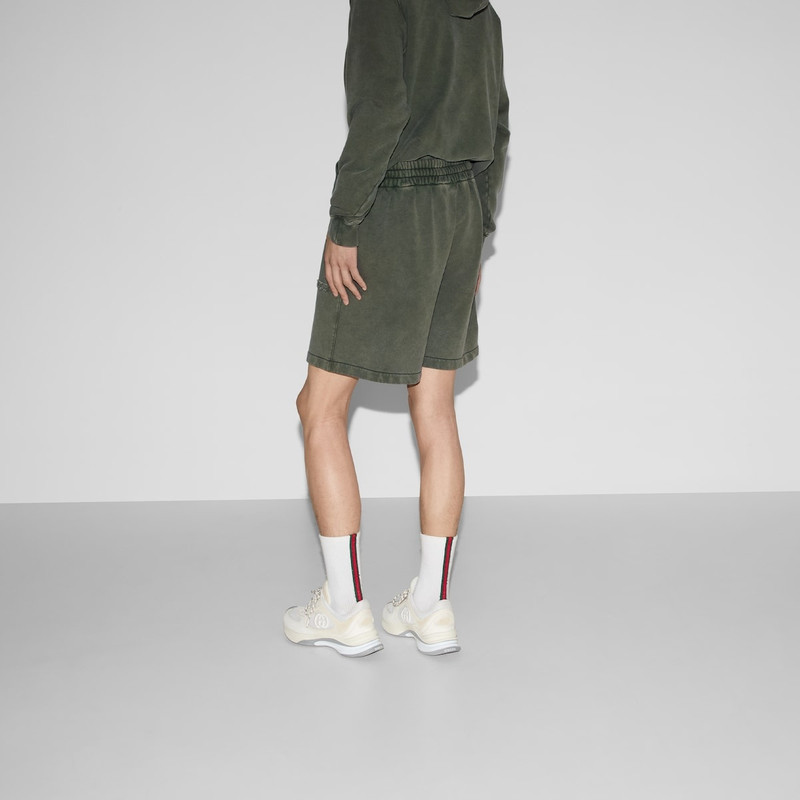 Embroidered cotton basketball shorts 4