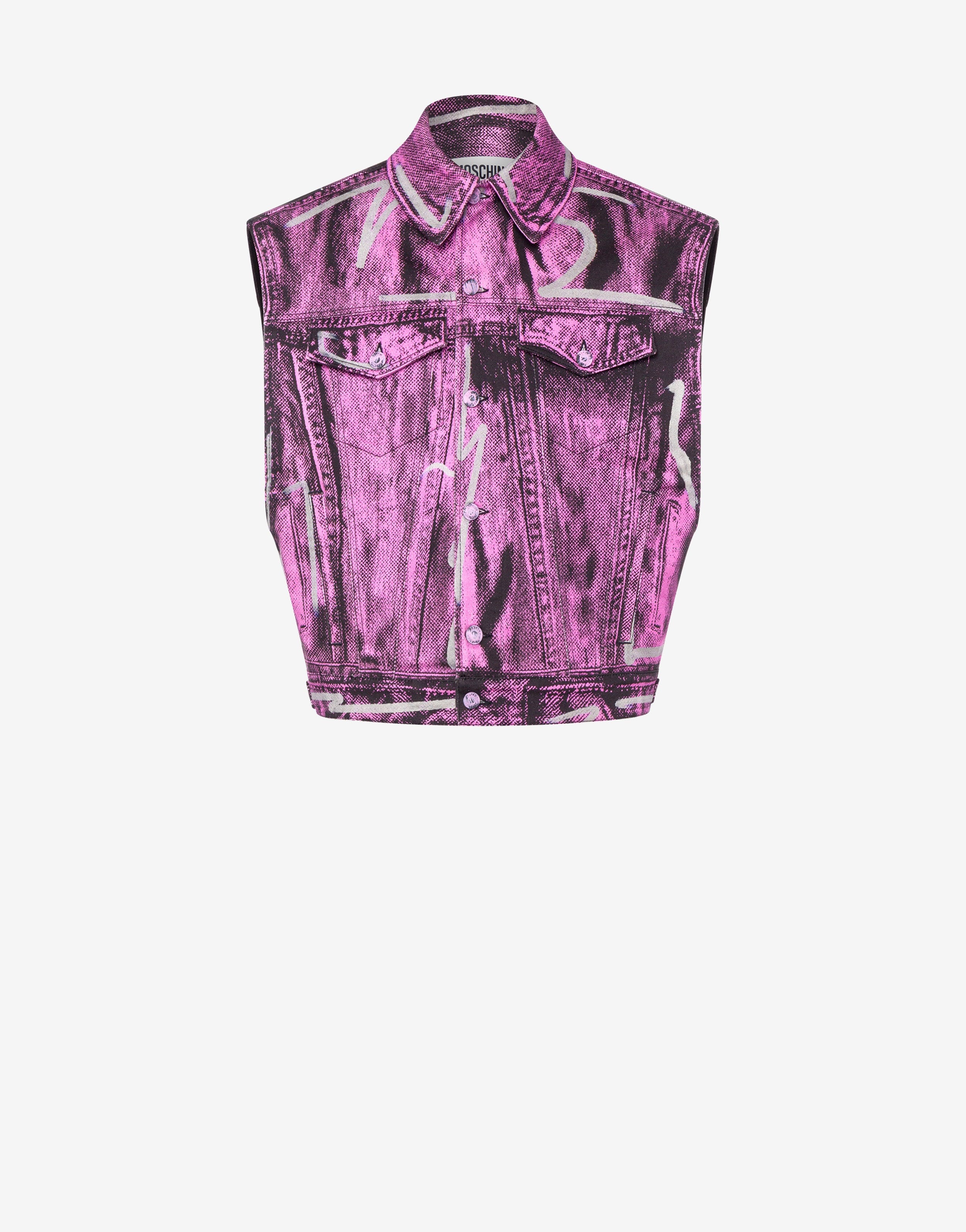 SHADOWS & SQUIGGLES STRETCH BULL DENIM GILET - 1