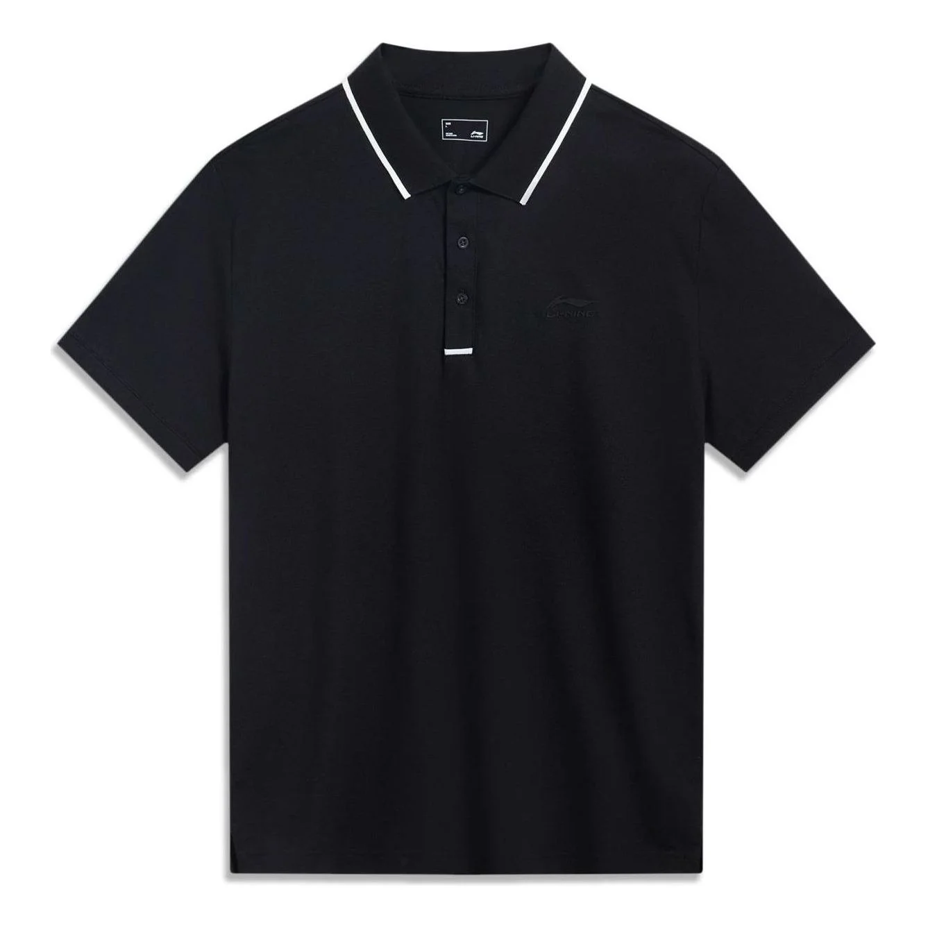 Li-Ning Sports Style Polo Shirt 'Black White' APLT097-2 - 1