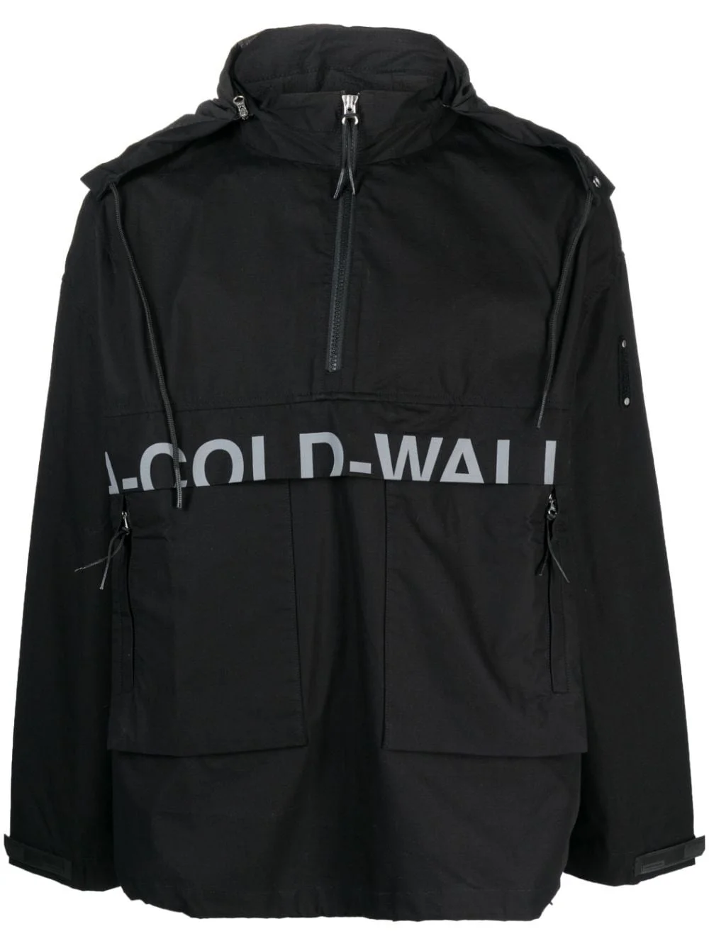 logo-print hooded jacket - 1