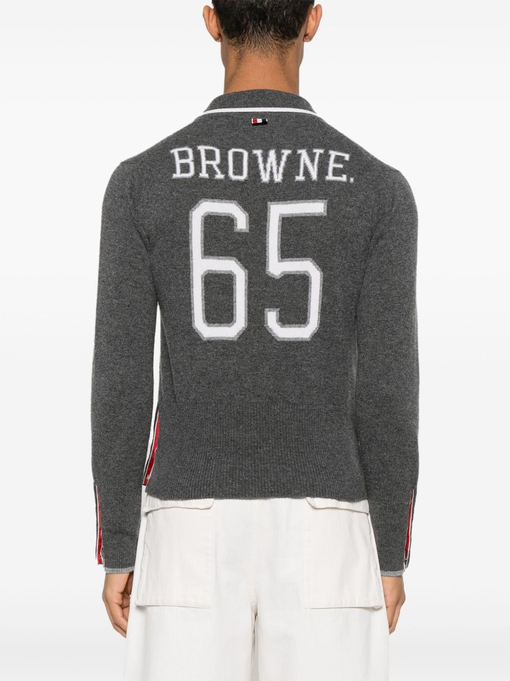 intarsia cashmere polo shirt - 3