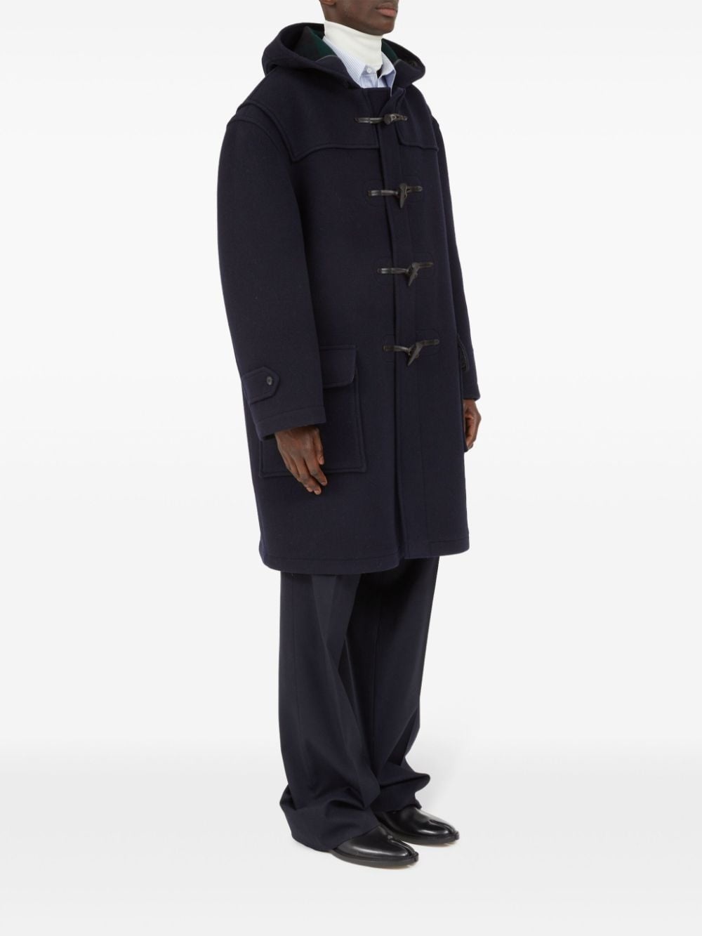 hooded wool coat - 3