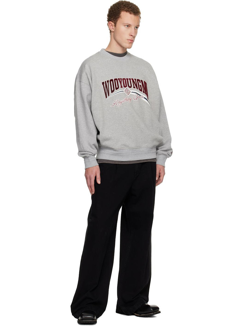 Wooyoungmi Gray Lenticular Logo Sweatshirt outlook