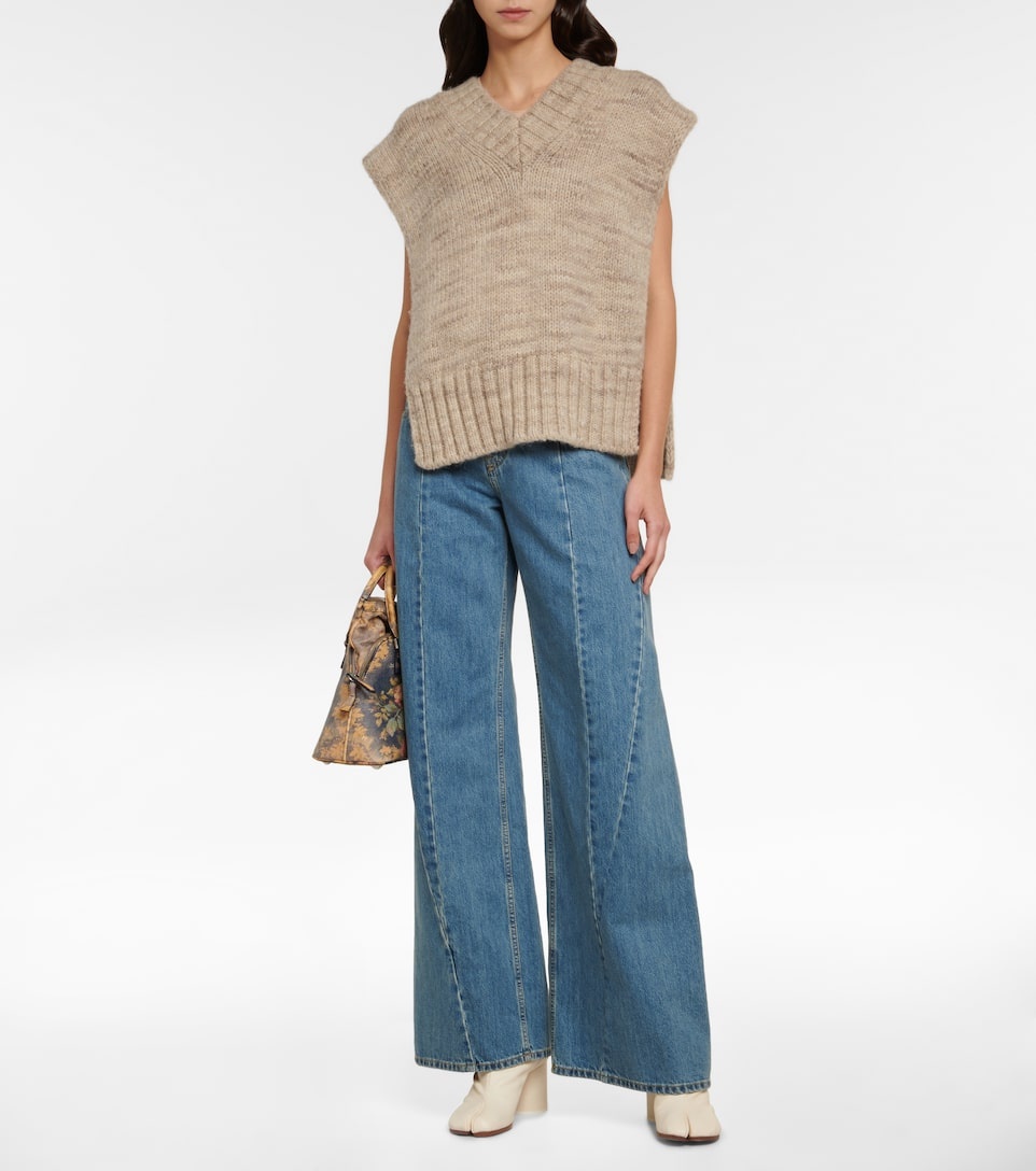 Alpaca, cotton, and wool sweater vest - 2