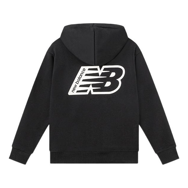 New Balance Classic Casual Logo Print Hoodie 'Black White' AMT23511-BK - 2