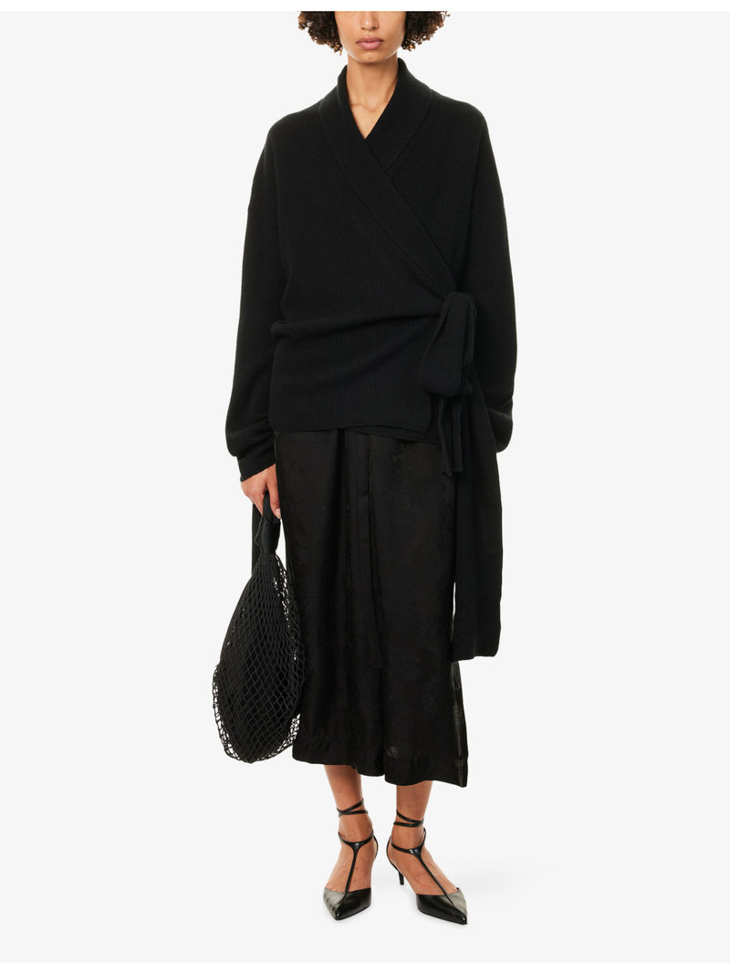UMA WANG Wrap Shawl-Collar Cashmere Cardigan outlook