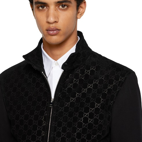Embossed GG suede bomber jacket - 5
