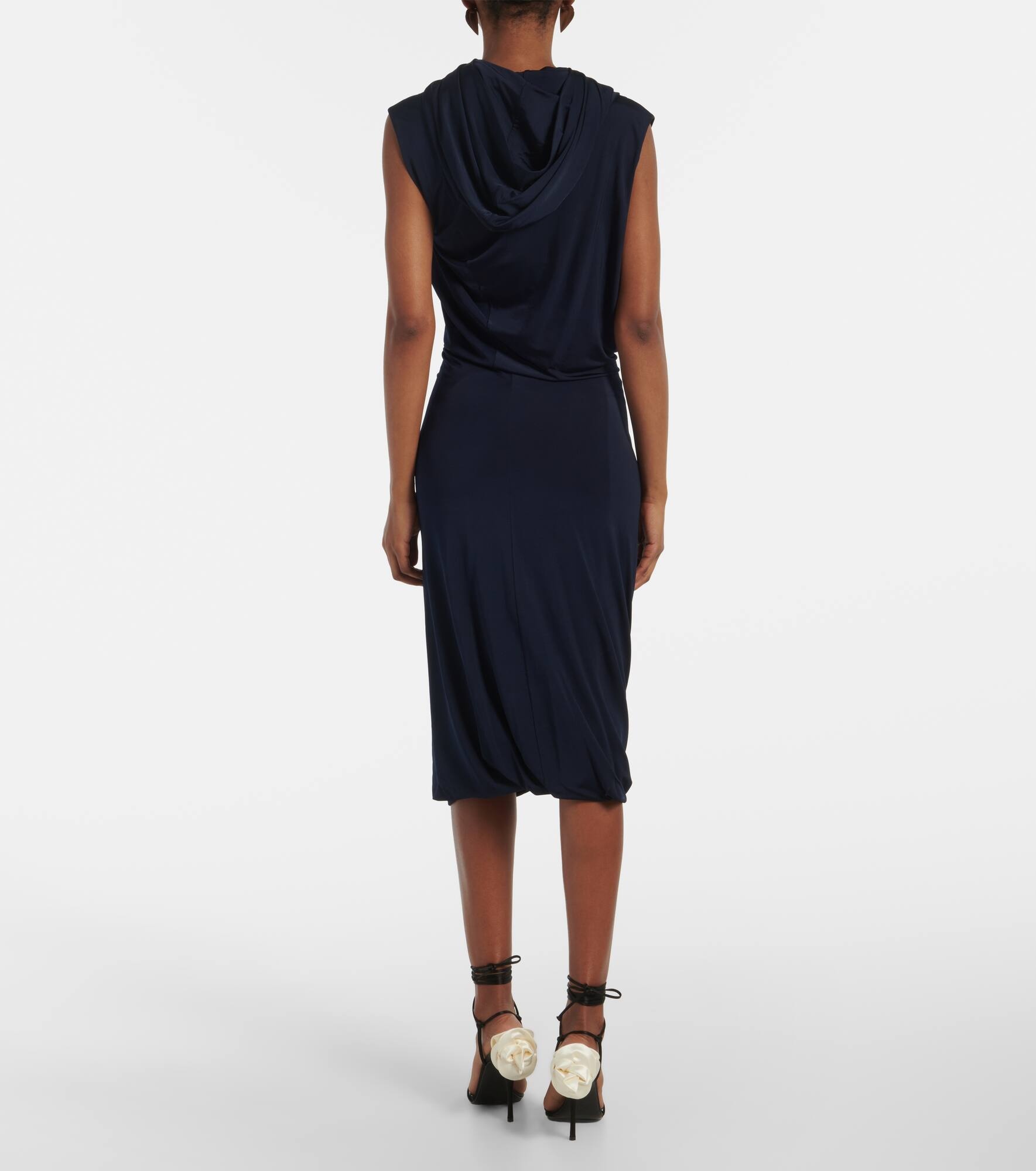 Hooded jersey midi dress - 3