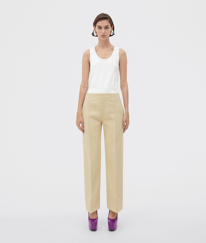 curved shape double wool trousers - 1