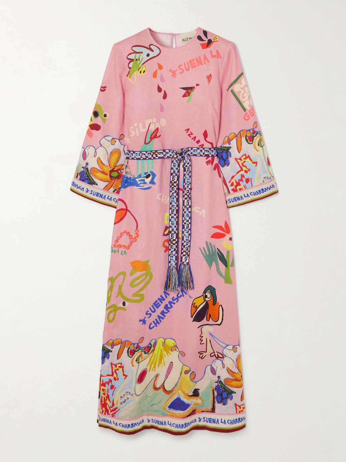 + Nadia Hernández La Charrasca belted printed linen midi dress Multi - 1