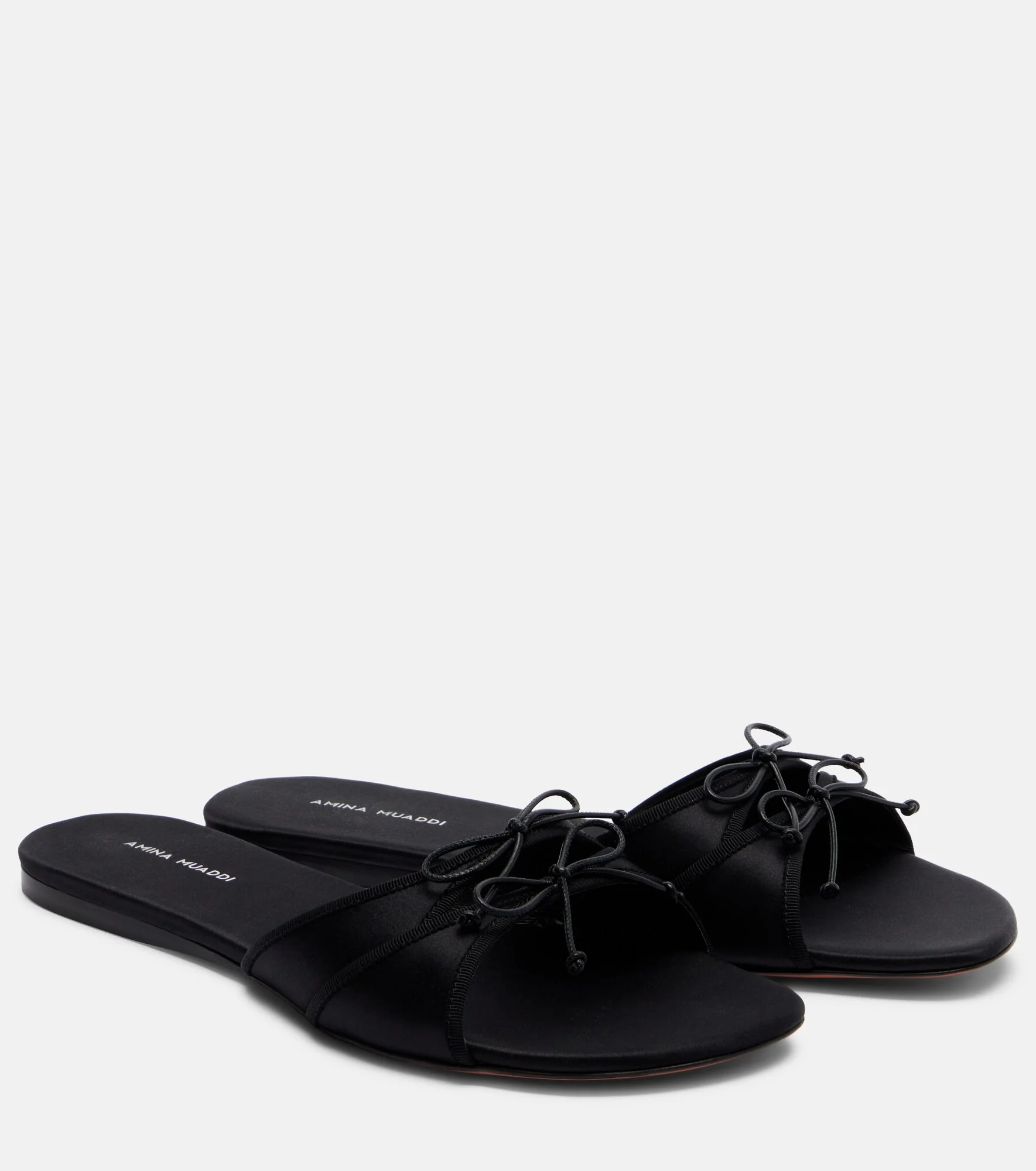 Eleonora bow-detail satin sandals - 1