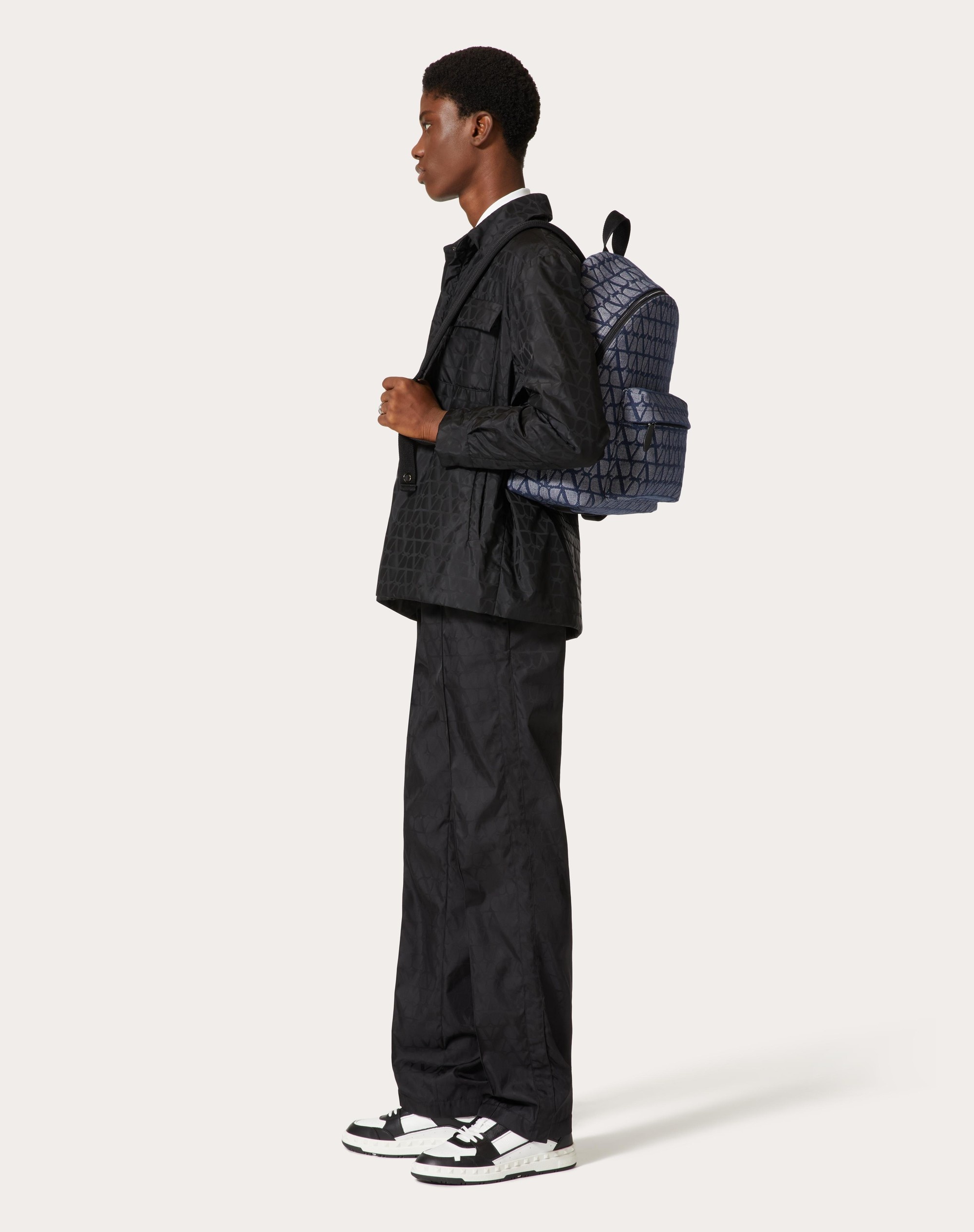 TOILE ICONOGRAPHE BACKPACK IN DENIM-EFFECT JACQUARD FABRIC - 2