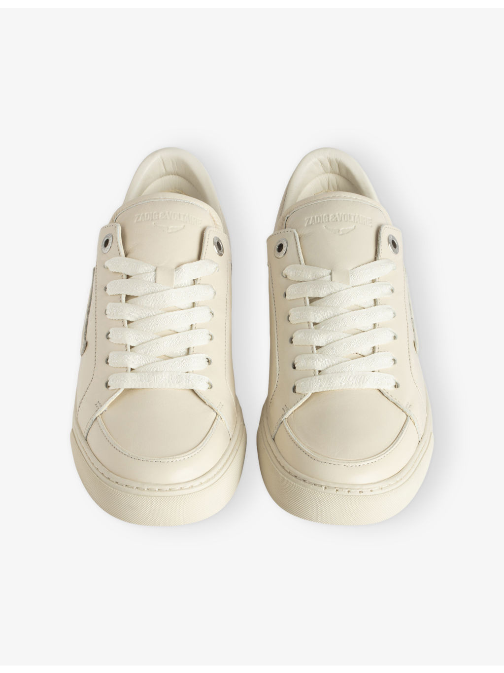 Fly On Wing-Embroidered Leather Low-Top Trainers - 2