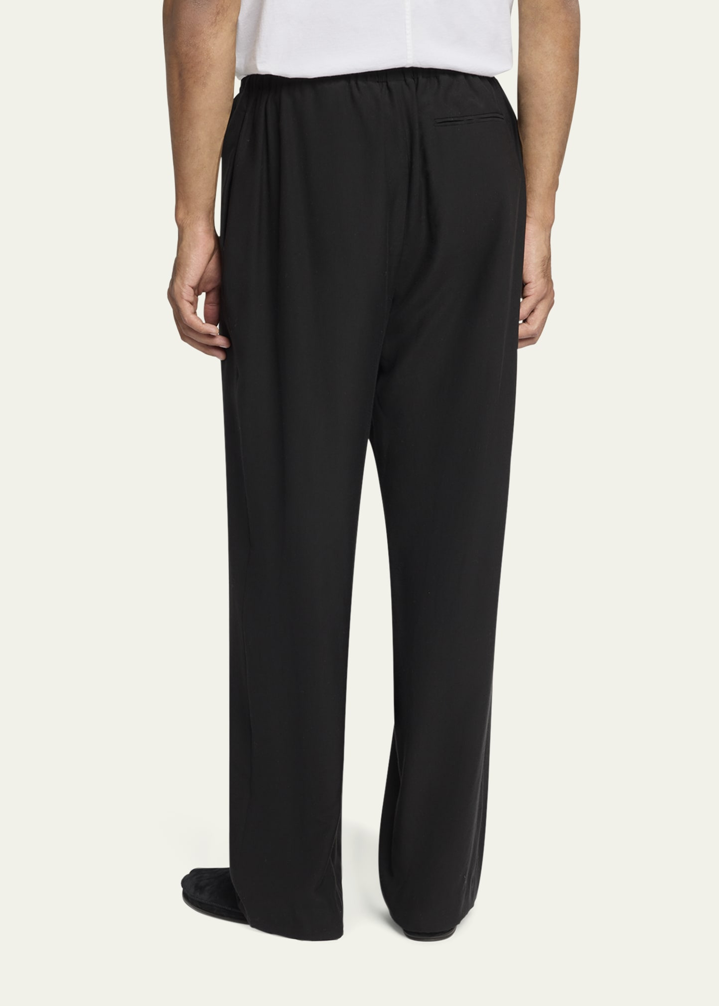 Men's Loose-Fit Wool Drawstring Pants - 3