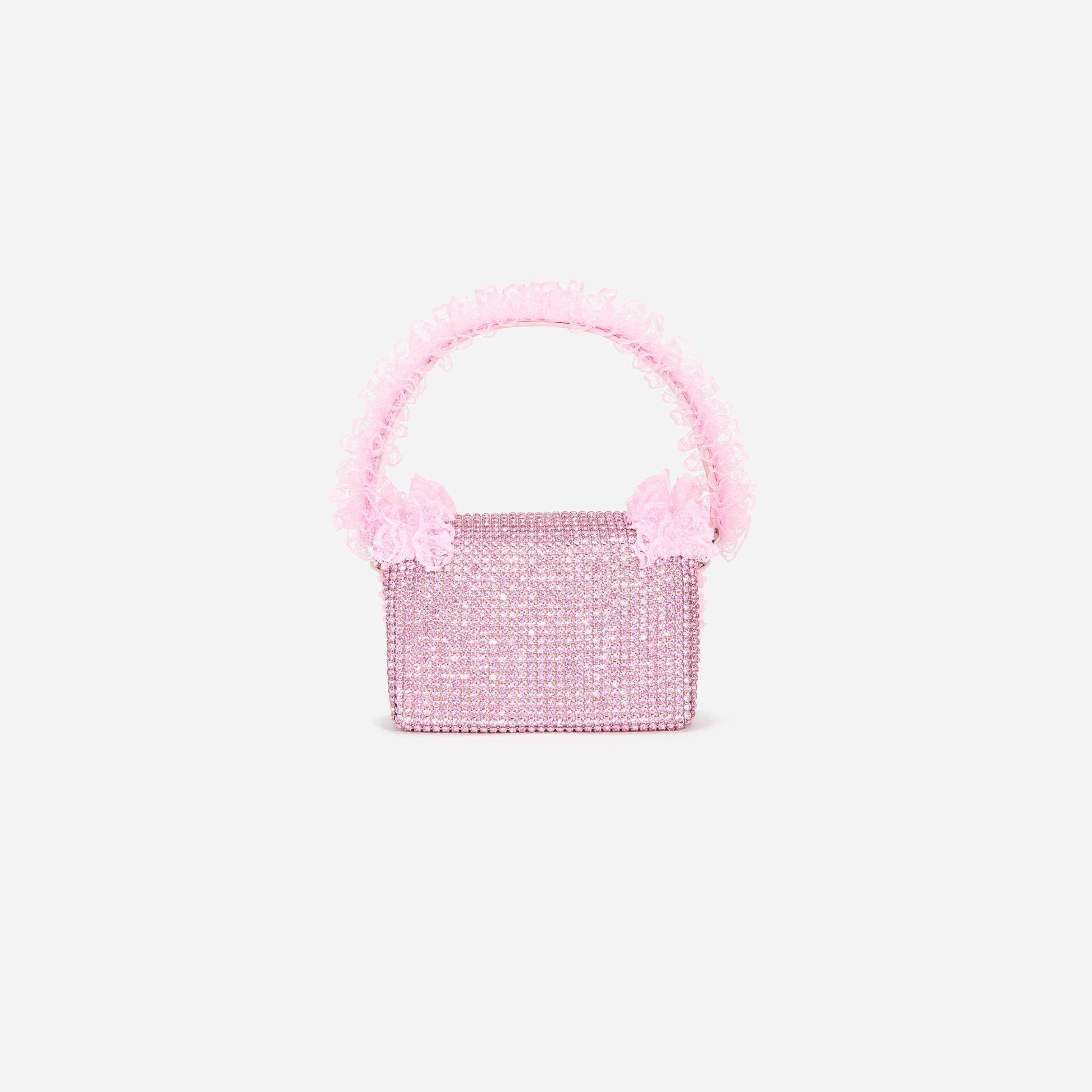 Pink Crystal Lace Detail Bag - 3