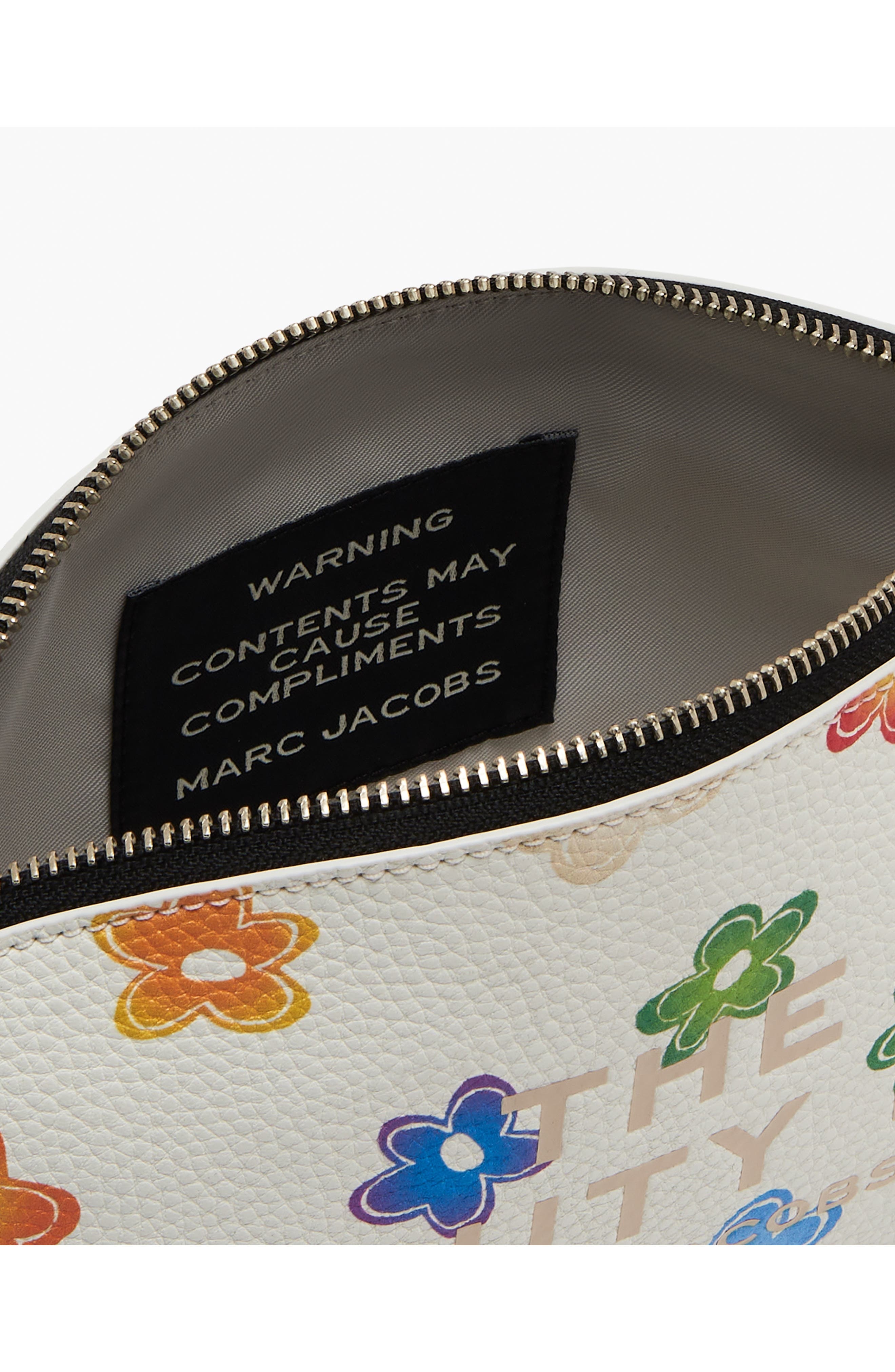 Marc Jacobs The Beauty Bag Pebble Leather Cosmetics Case in White Multi at Nordstrom - 3
