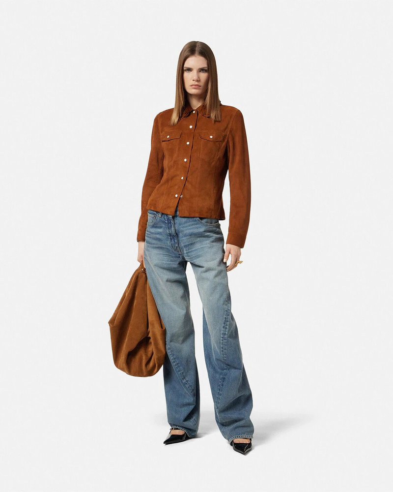 VERSACE Floral Suede Jacket outlook