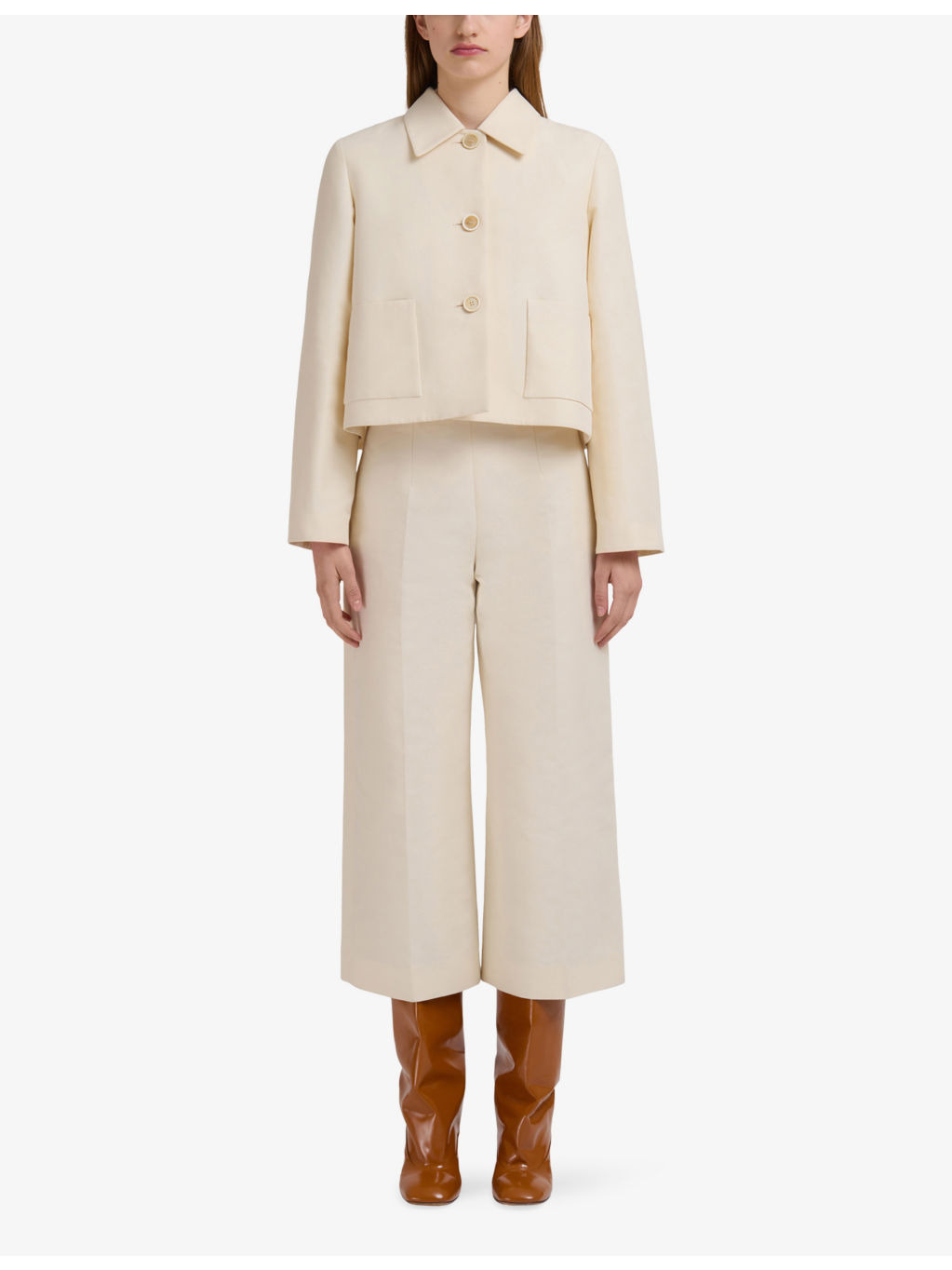 Cropped Side-Pocket Cotton Jacket - 2