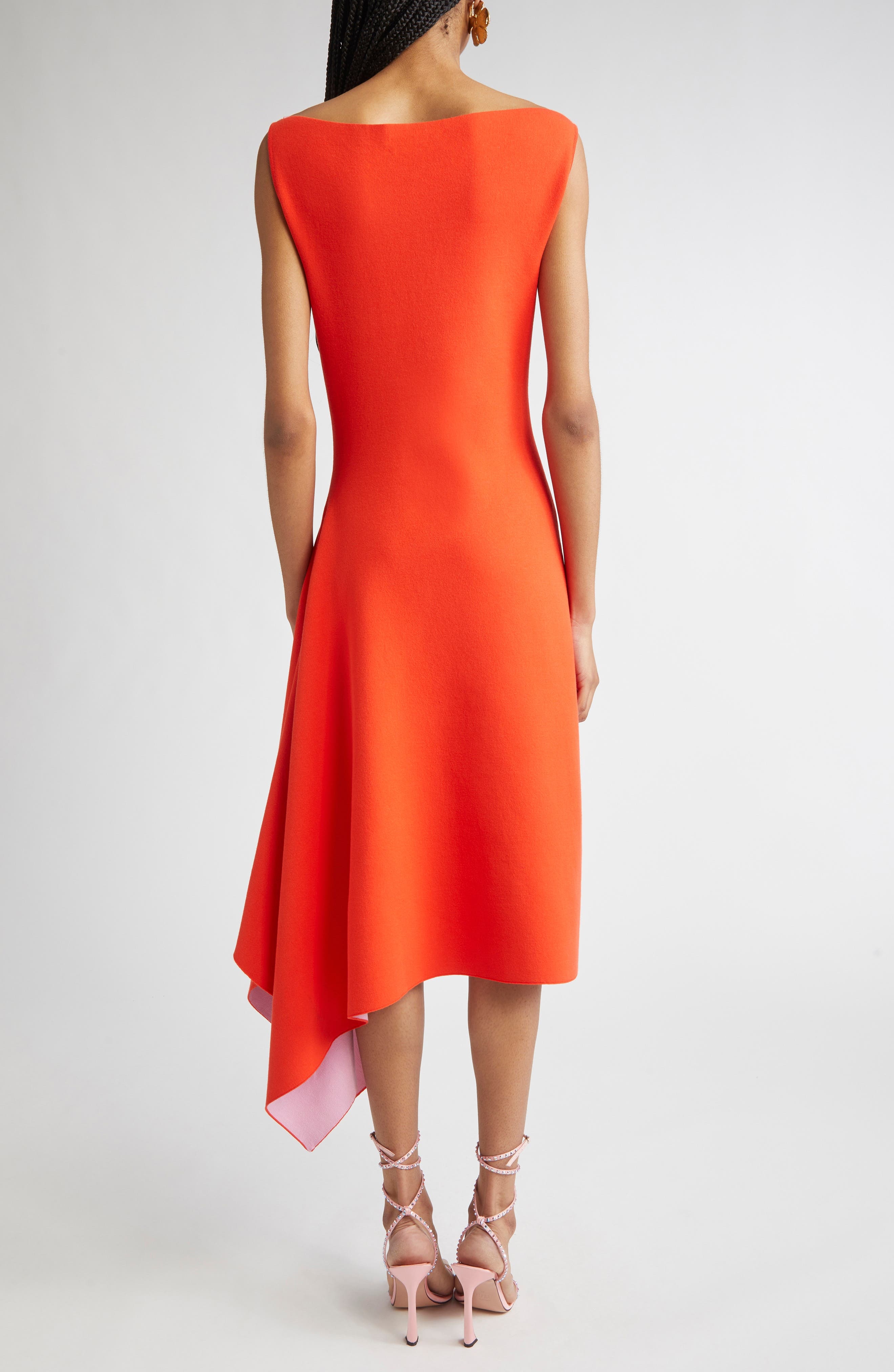 Oscar de la Renta Draped Double Face Jersey Dress in Lily/Carnelian at Nordstrom - 2