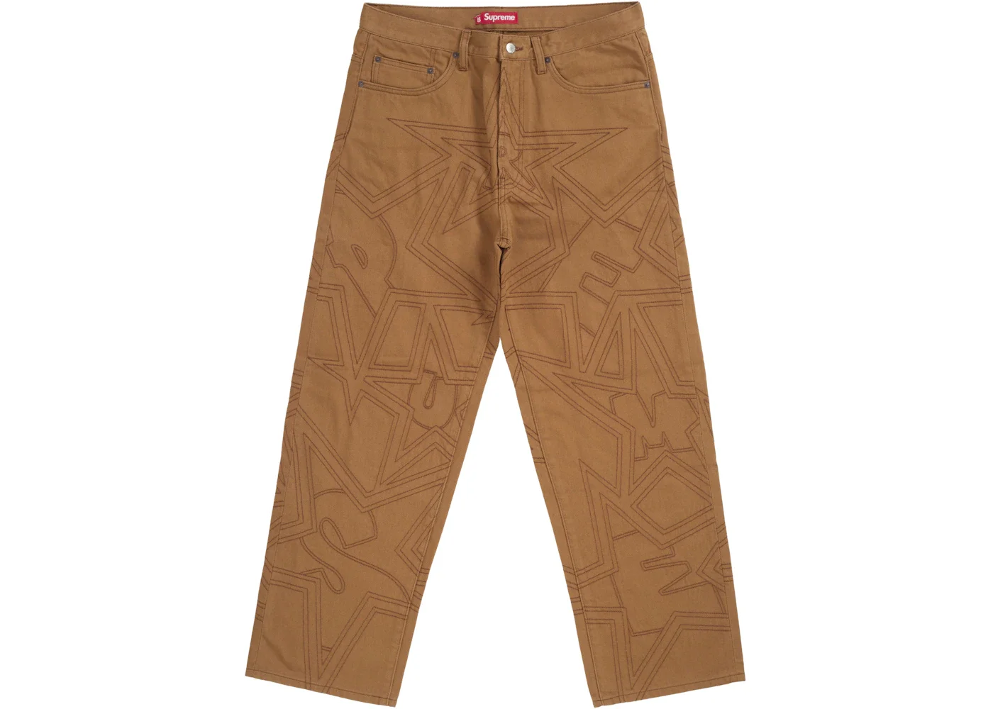 Supreme Stars Topstitch Baggy Jean Brown - 1
