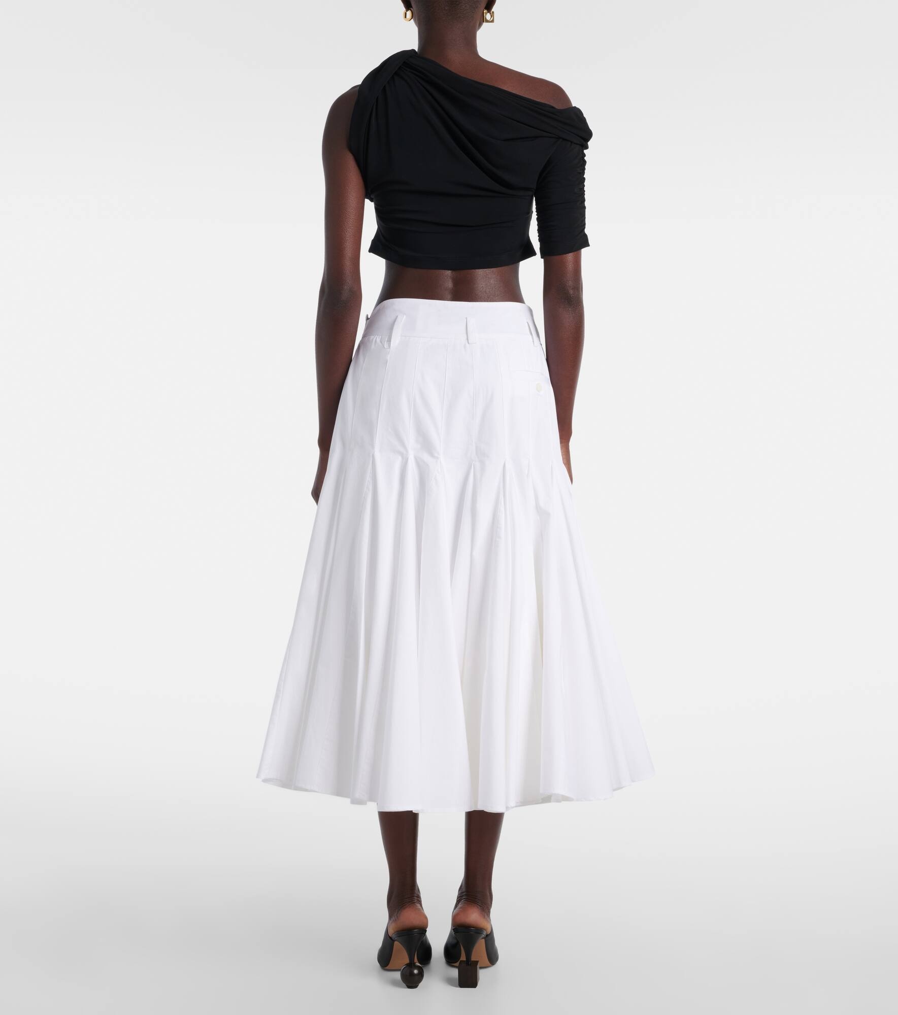 Agave cotton poplin midi skirt - 3
