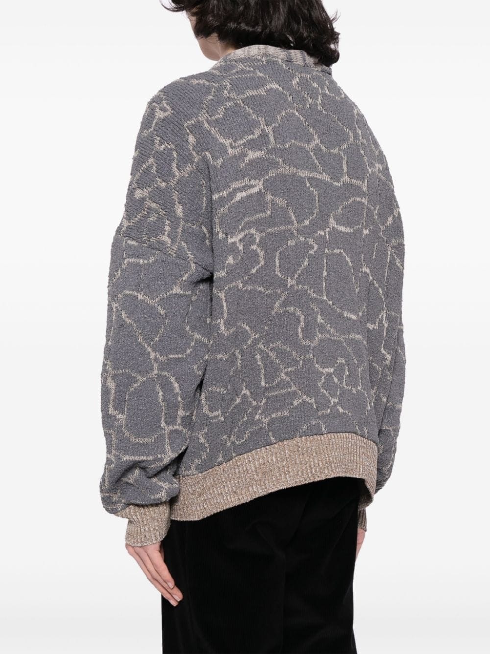 reversible jacquard cardigan - 5