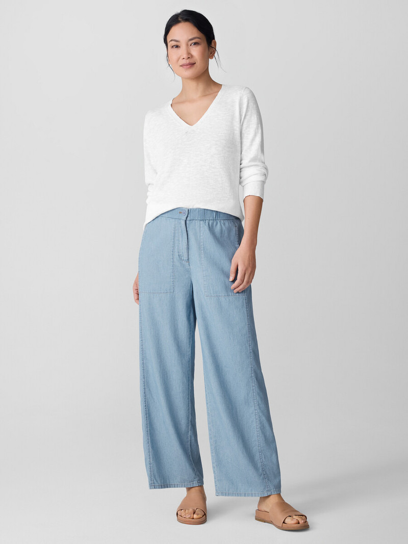 EILEEN FISHER Airy Organic Cotton Twill Wide-Leg Pant outlook