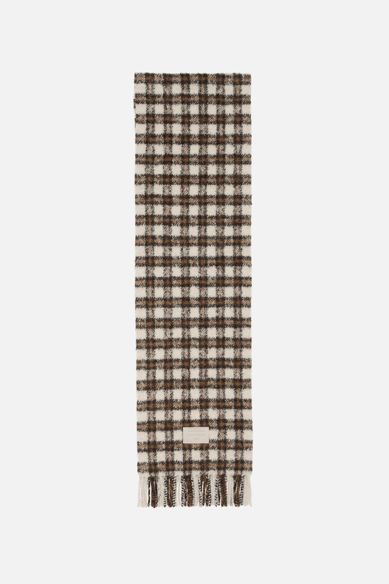 Checked logo scarf - Beige/brown 1