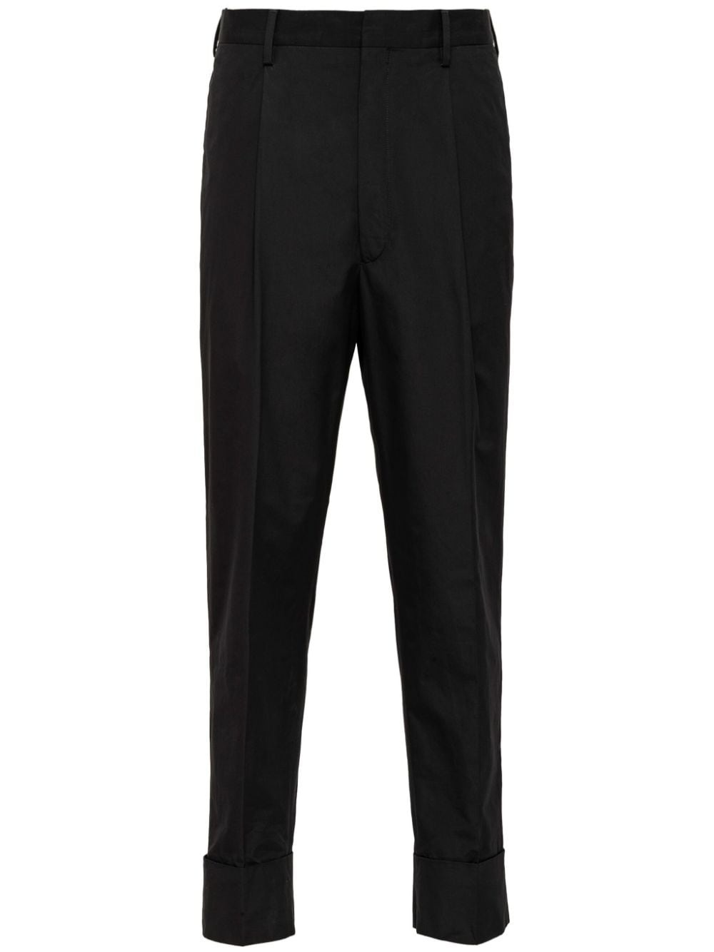tailored pleated cotton trousers - 1