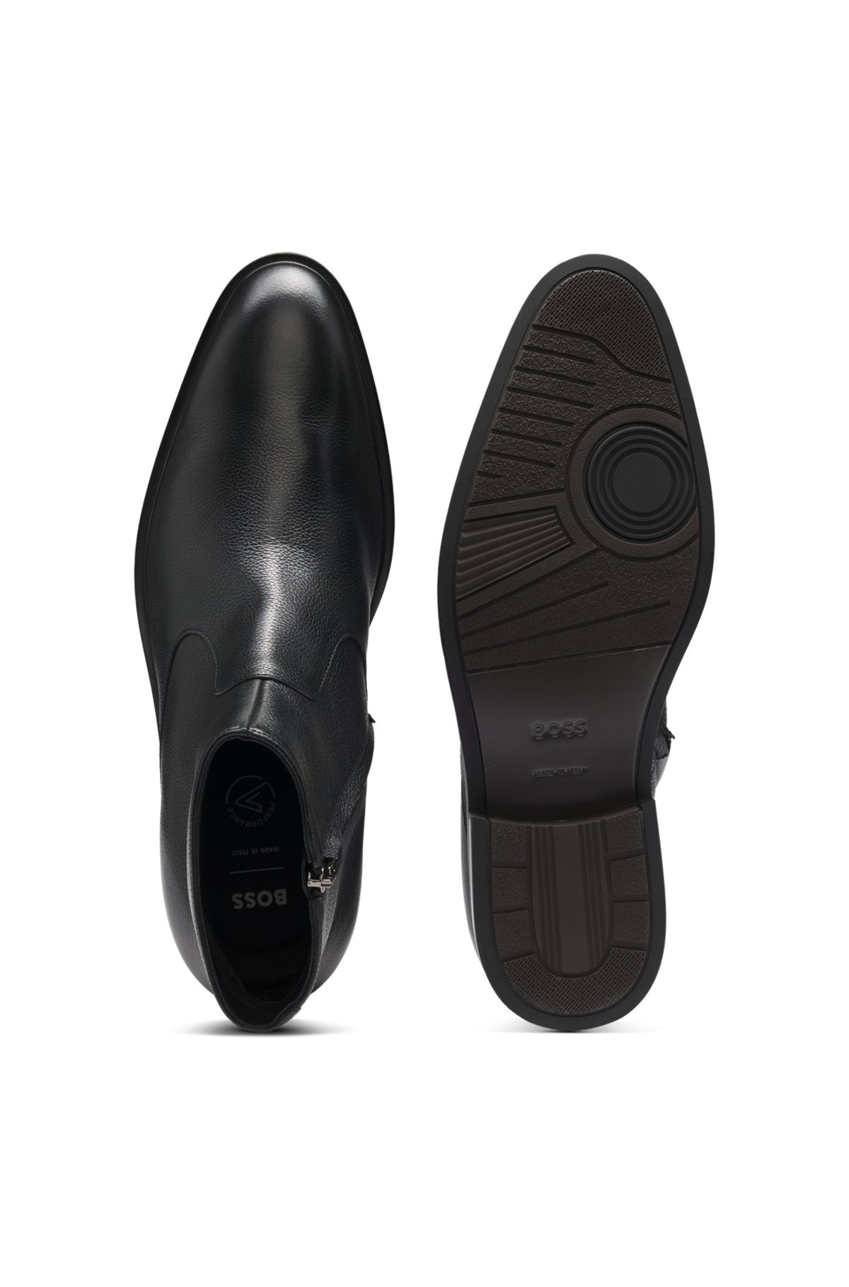 LEATHER BOOTS WITH SIDE ZIP - 4