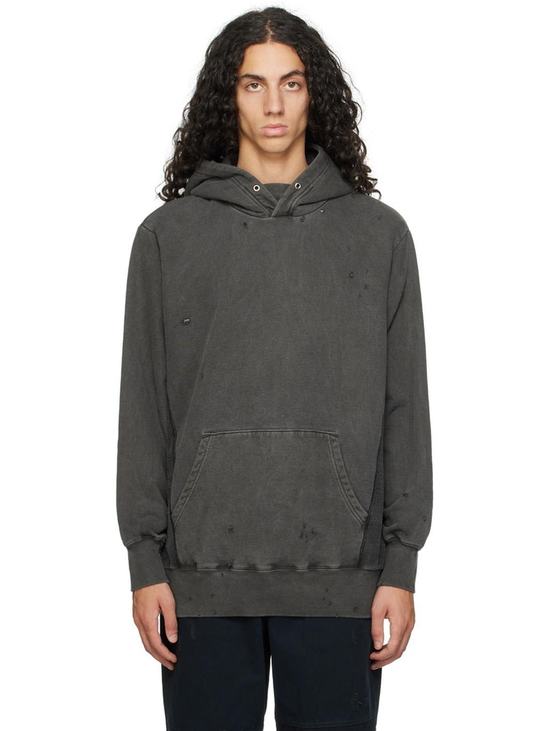 Gray Distressed Hoodie - 1
