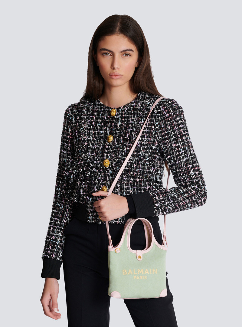 Mini canvas and leather B-Army Grocery Bag 8