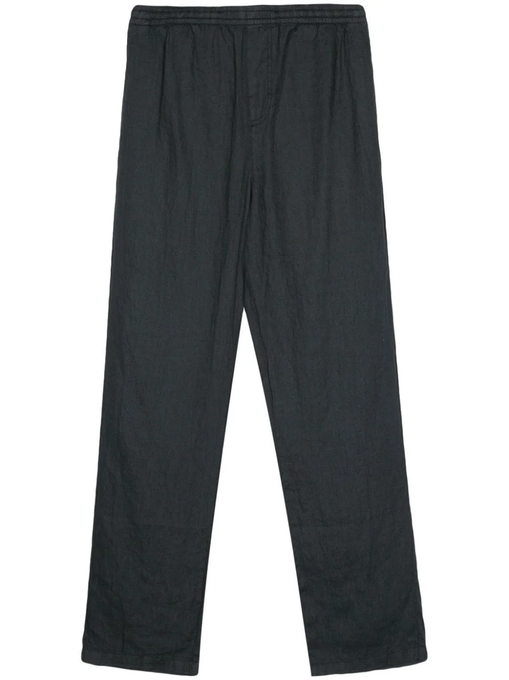 linen straight-leg trousers - 1
