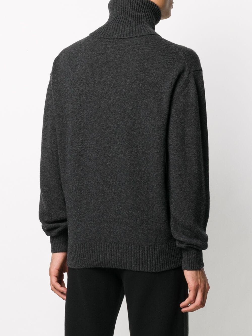 embroidered logo cashmere turtleneck - 4