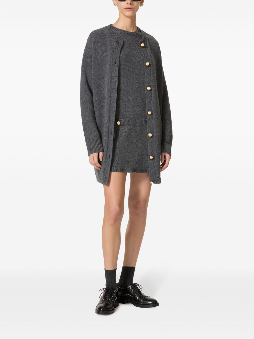 short-sleeve knitted dress - 2